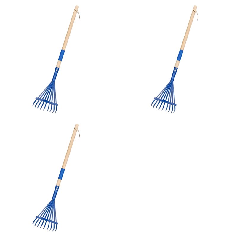 Gardening Tools For 3 Year Old - JHD 3X Children's Rake With Hardwood