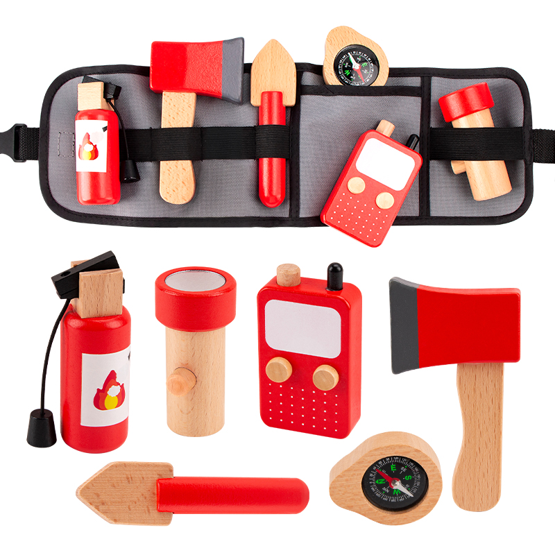 Gardening Tools For 3 Year Old - Kids Wooden Simulation Tool Firefighter Waist