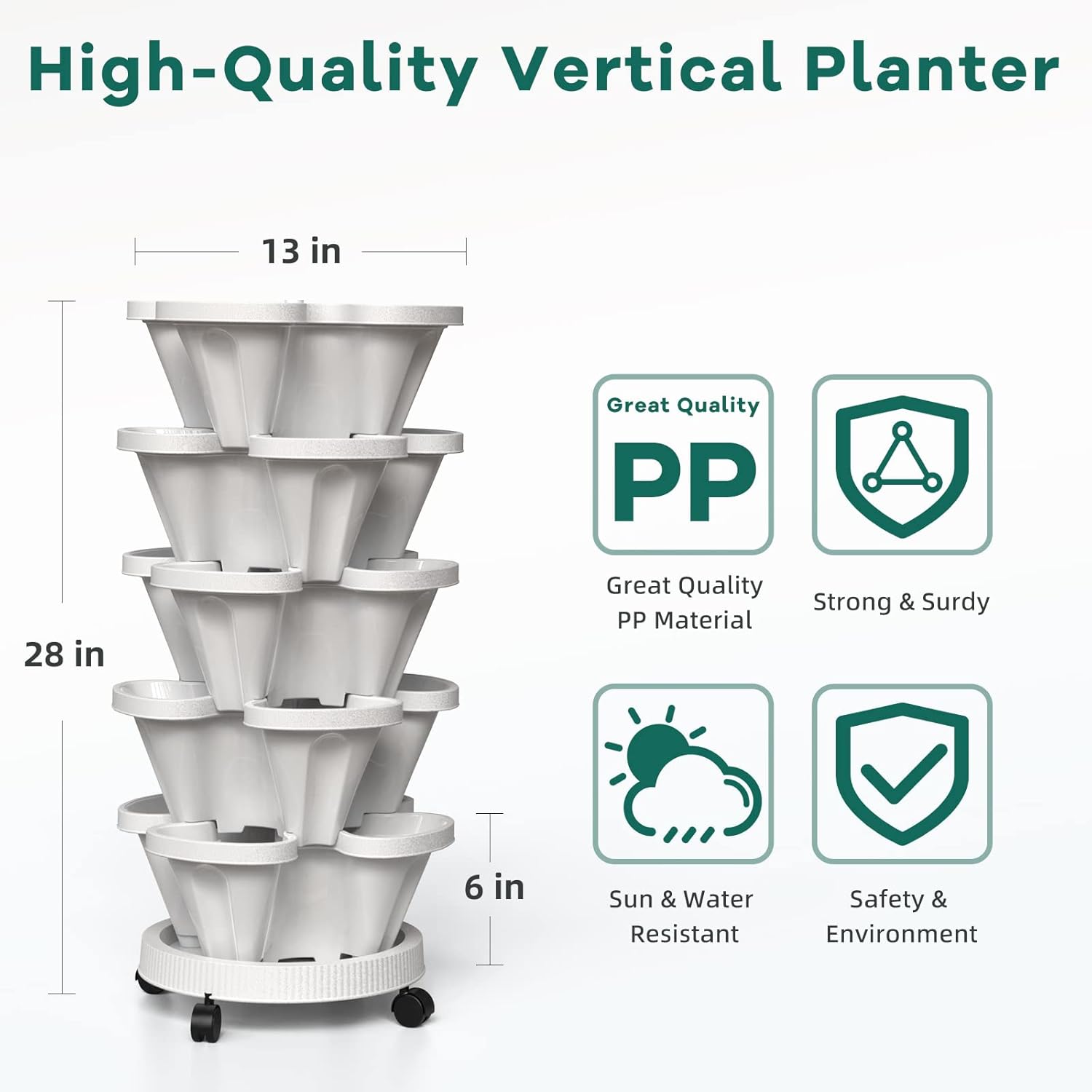 Stackable Flower Pot5 Layer Fl - Vertical Wall Planter ulasan dan harga