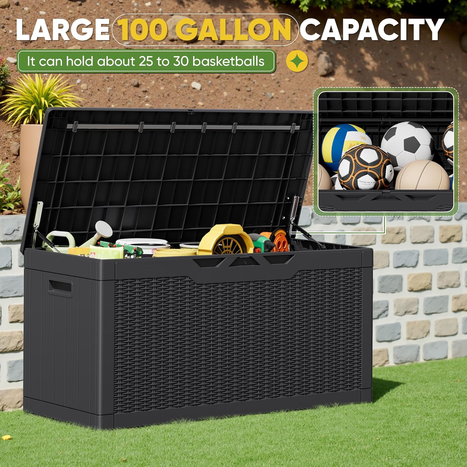 100 Gallon Outdoor Storage Box - Gardening Tools Images ulasan dan harga