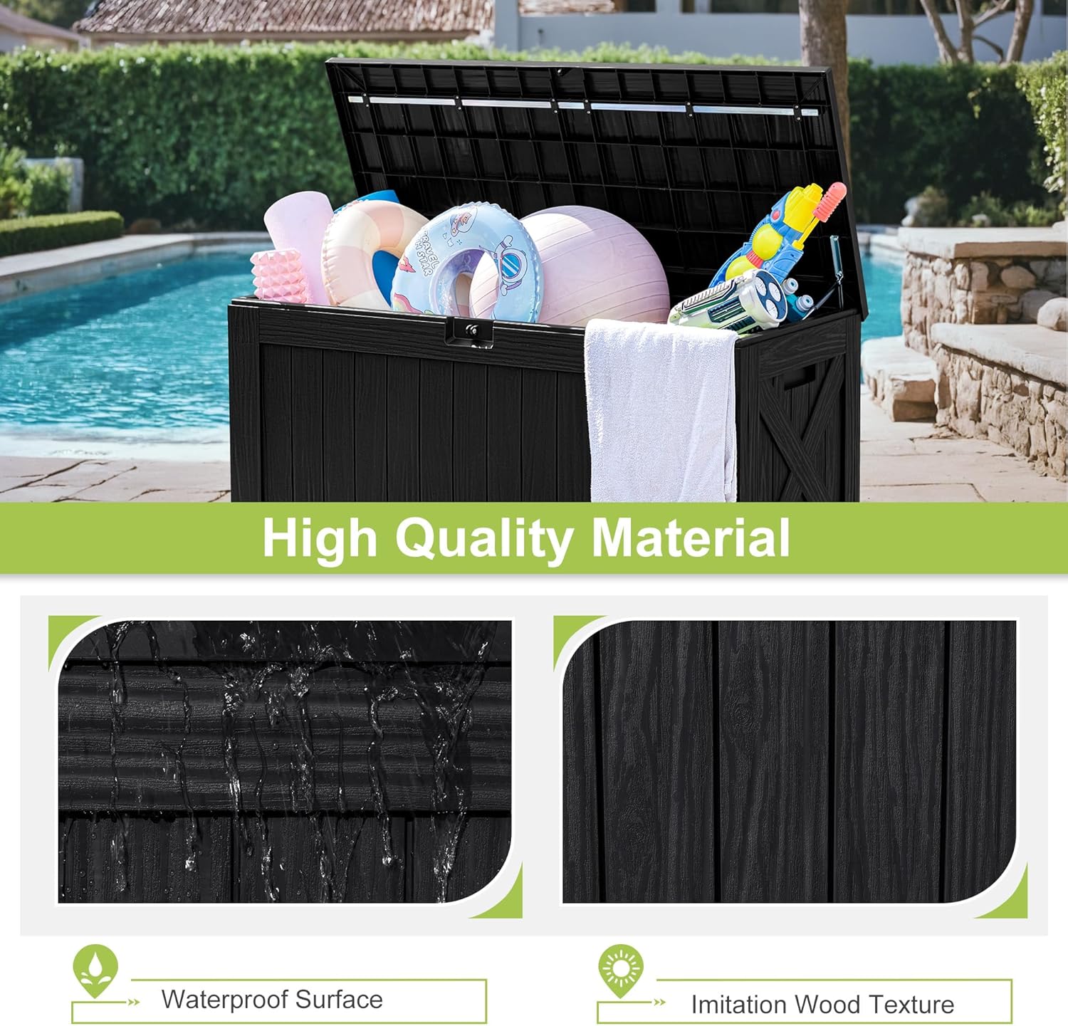 120 Gallon Deck Box with Wood  - Gardening Tools Images ulasan dan harga