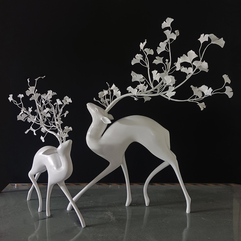 Deer sculpture metal ginkgo bi - Gardening Tools Sketch ulasan dan harga