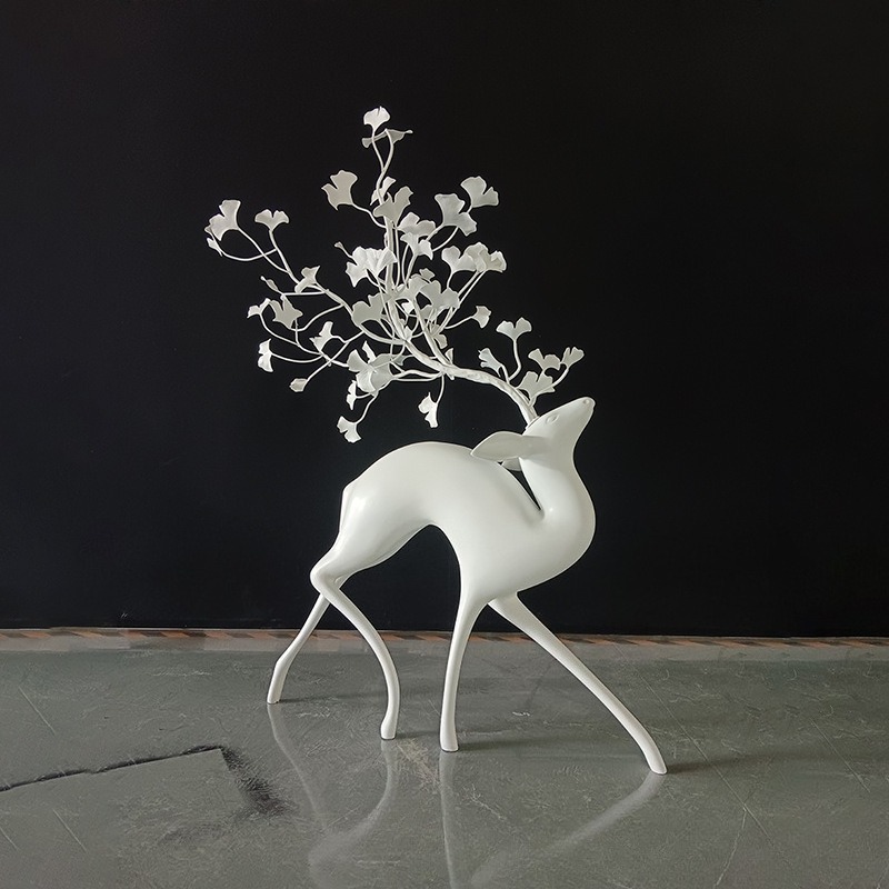 Deer sculpture metal ginkgo bi - Gardening Tools Sketch ulasan dan harga