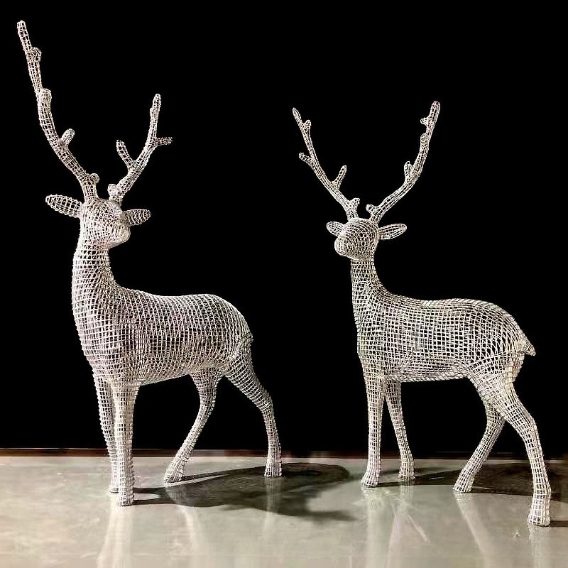 Deer sculpture metal ginkgo bi - Gardening Tools Sketch ulasan dan harga