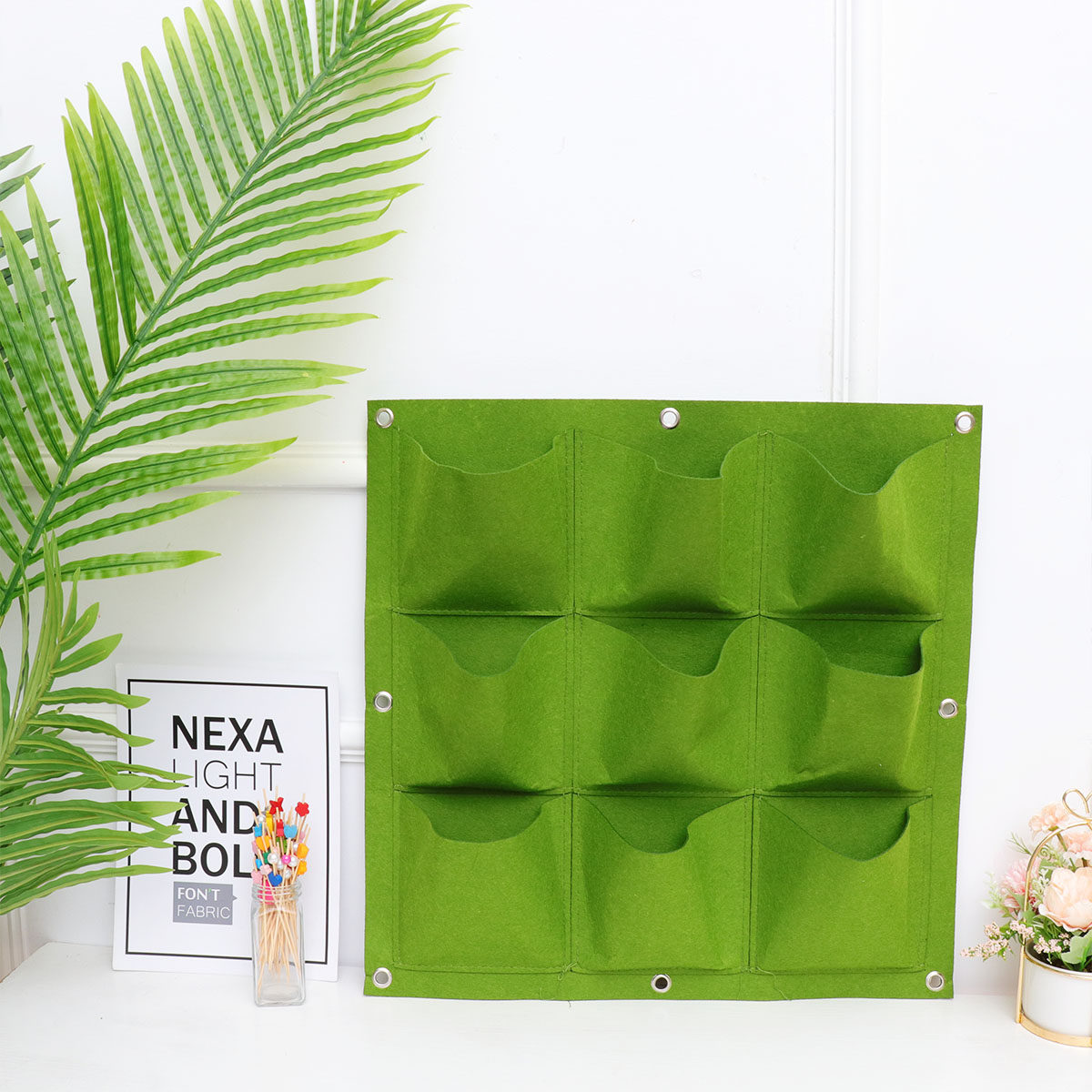 Wall Hanging Planting Bag Gree - Vertical Wall Planter ulasan dan harga