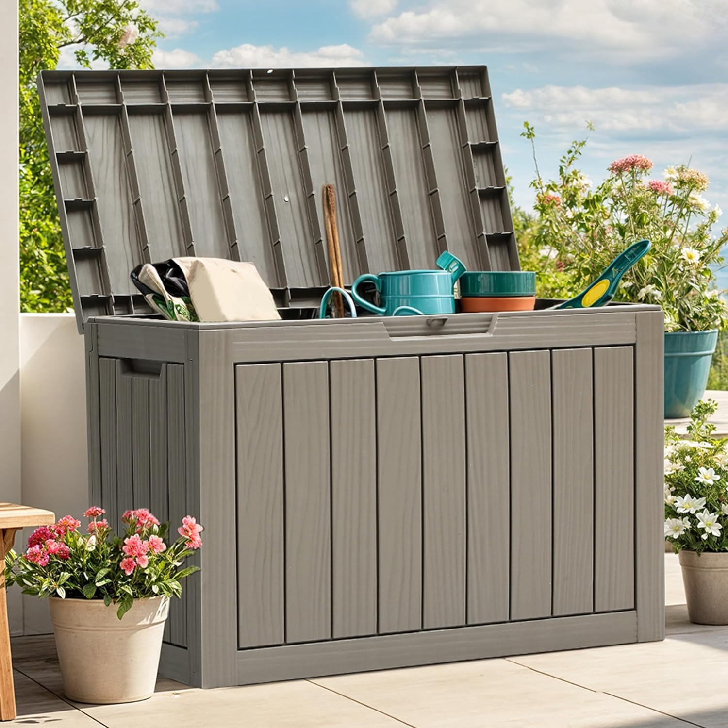 45 Gallon Deck Box, Outdoor St - Gardening Tools Images ulasan dan harga
