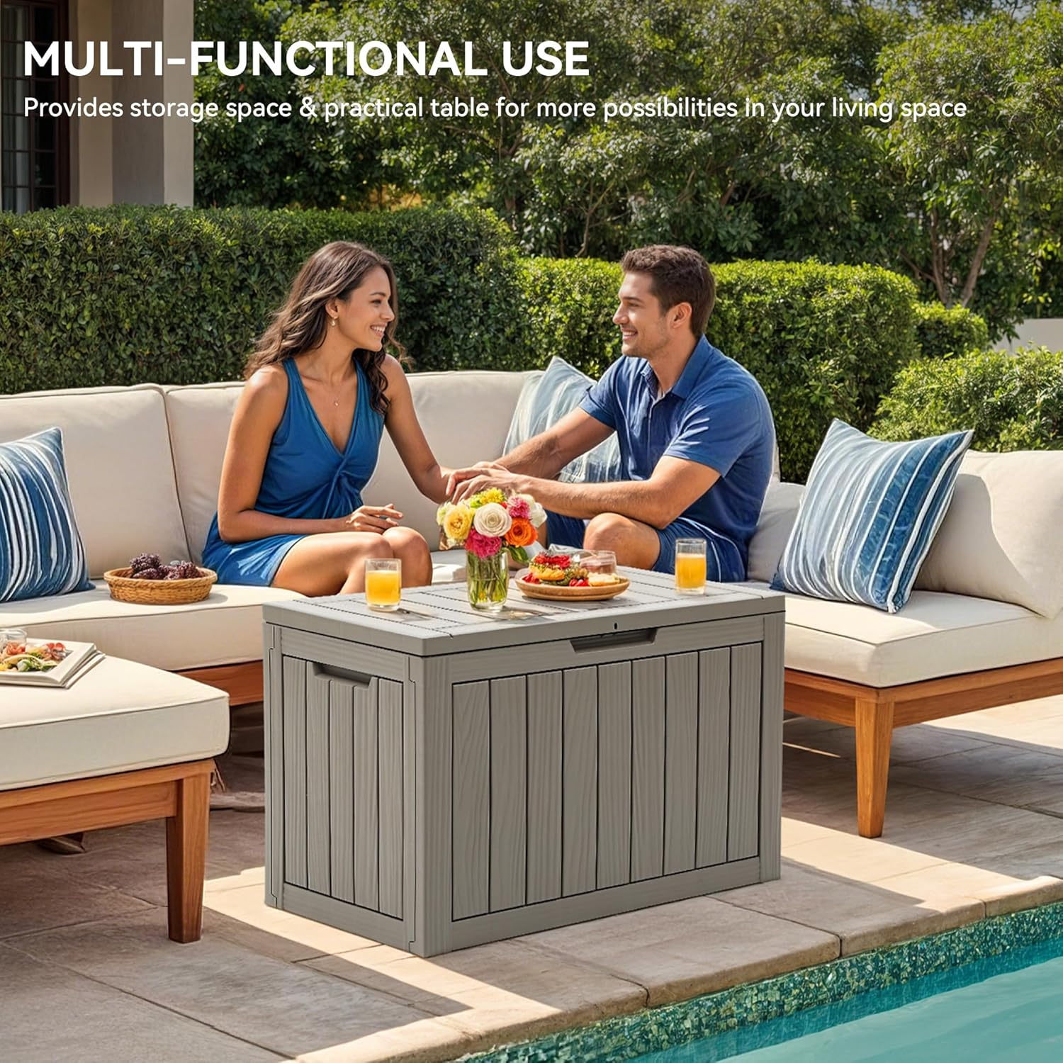 45 Gallon Deck Box, Outdoor St - Gardening Tools Images ulasan dan harga