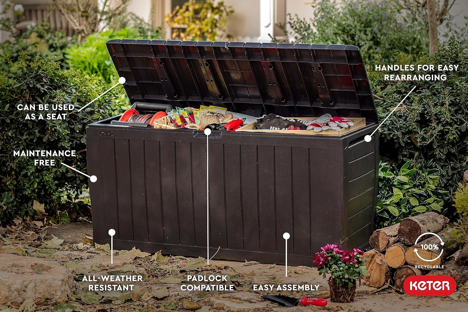 71 Gallon Outdoor Storage Box  - Gardening Tools Images ulasan dan harga