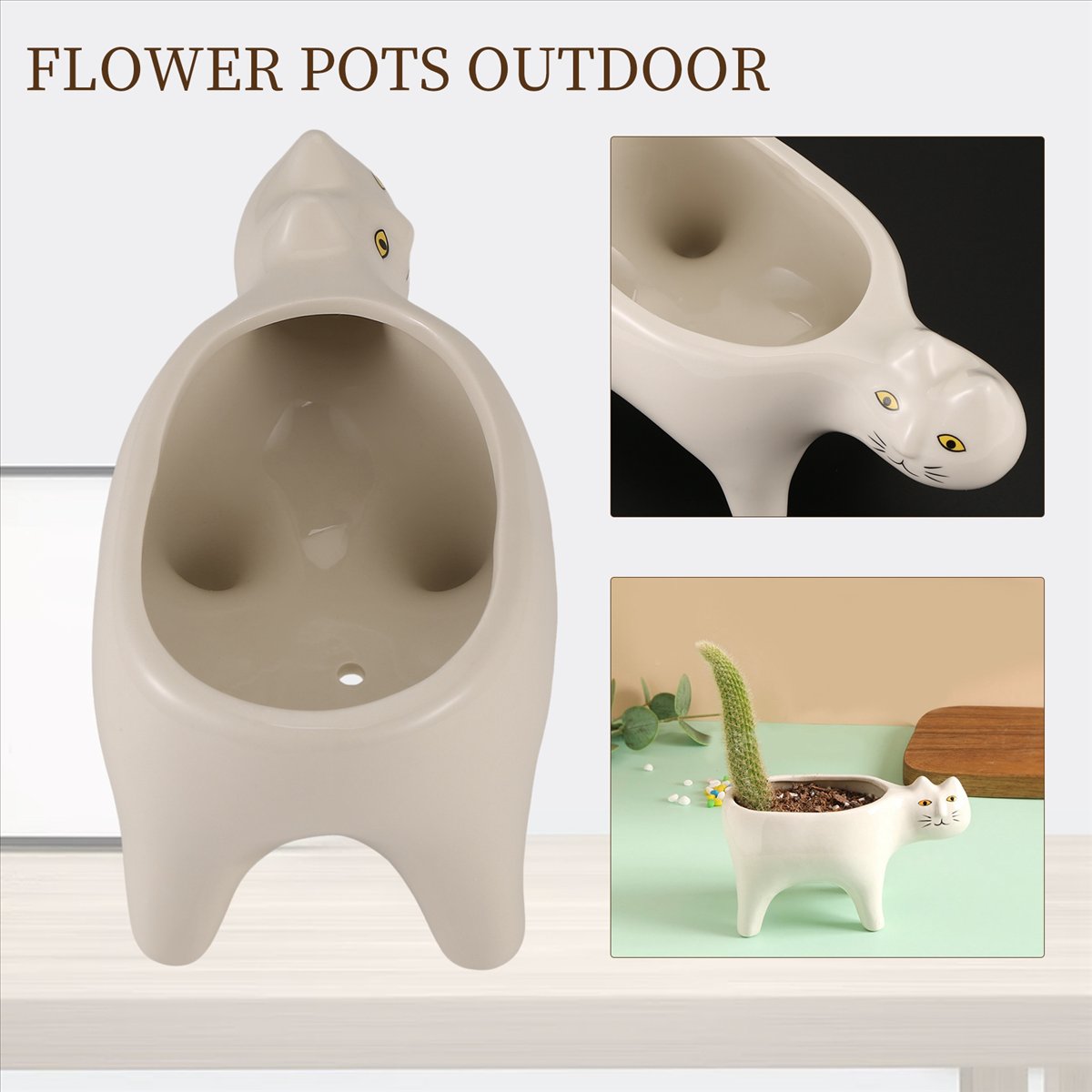 ABFW Cute Cat Ceramic Garden F - Gardening Tools Images ulasan dan harga