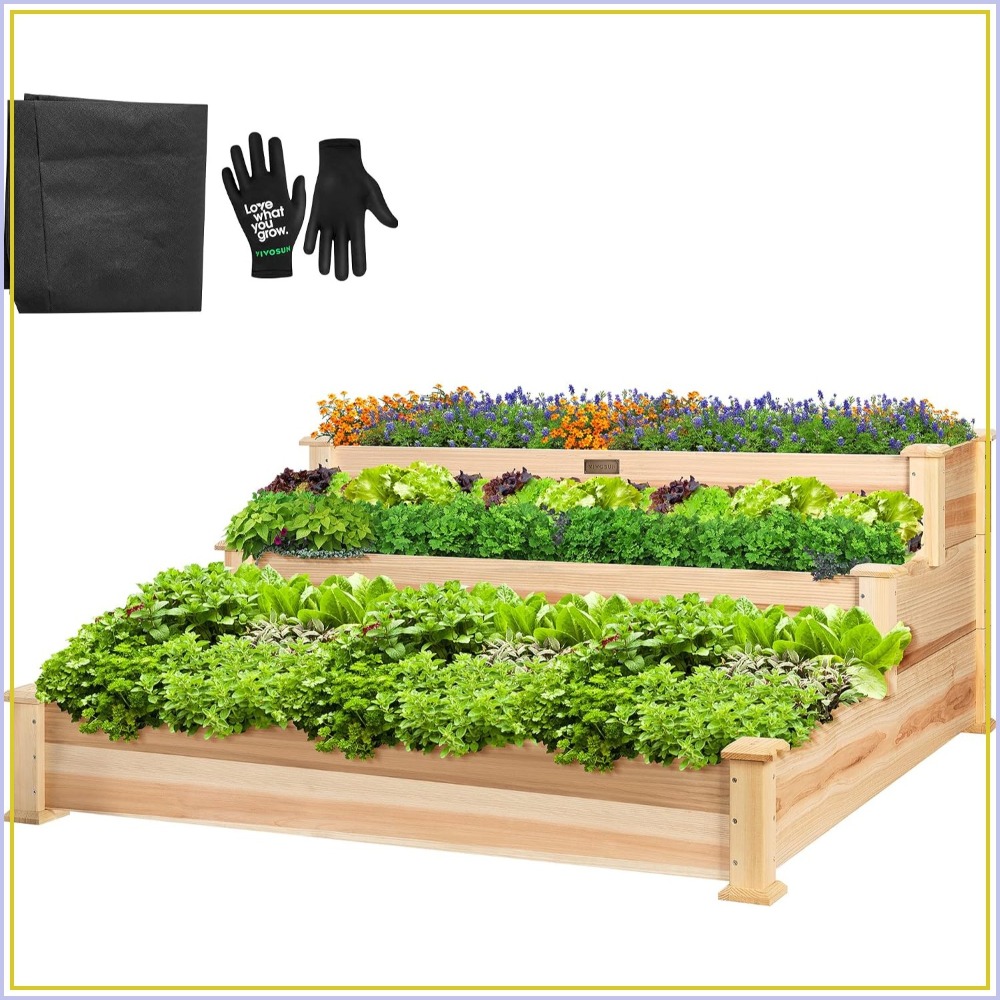 3-Tier Raised Garden Bed Outdo - Gardening Tools Images ulasan dan harga