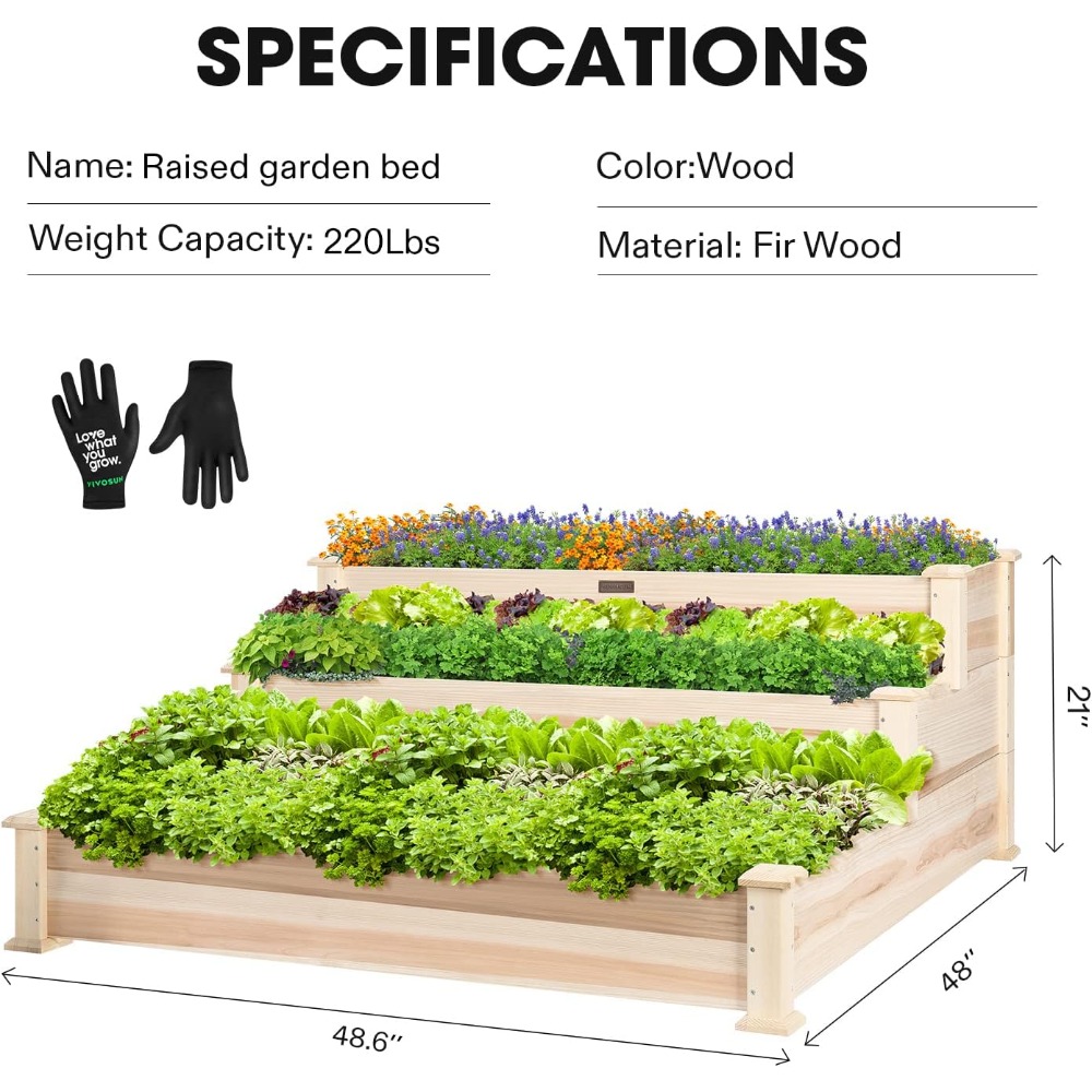 3-Tier Raised Garden Bed Outdo - Gardening Tools Images ulasan dan harga