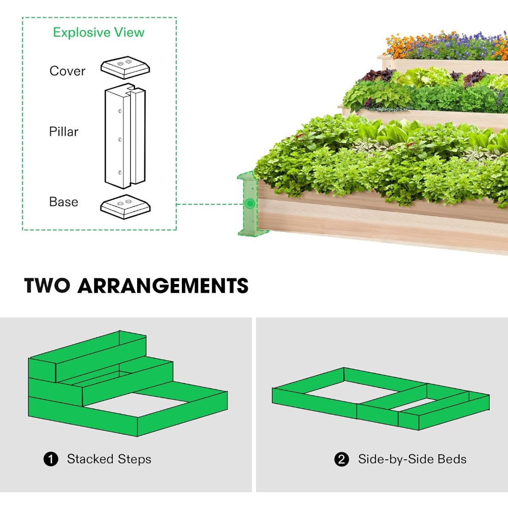 3-Tier Raised Garden Bed Outdo - Gardening Tools Images ulasan dan harga