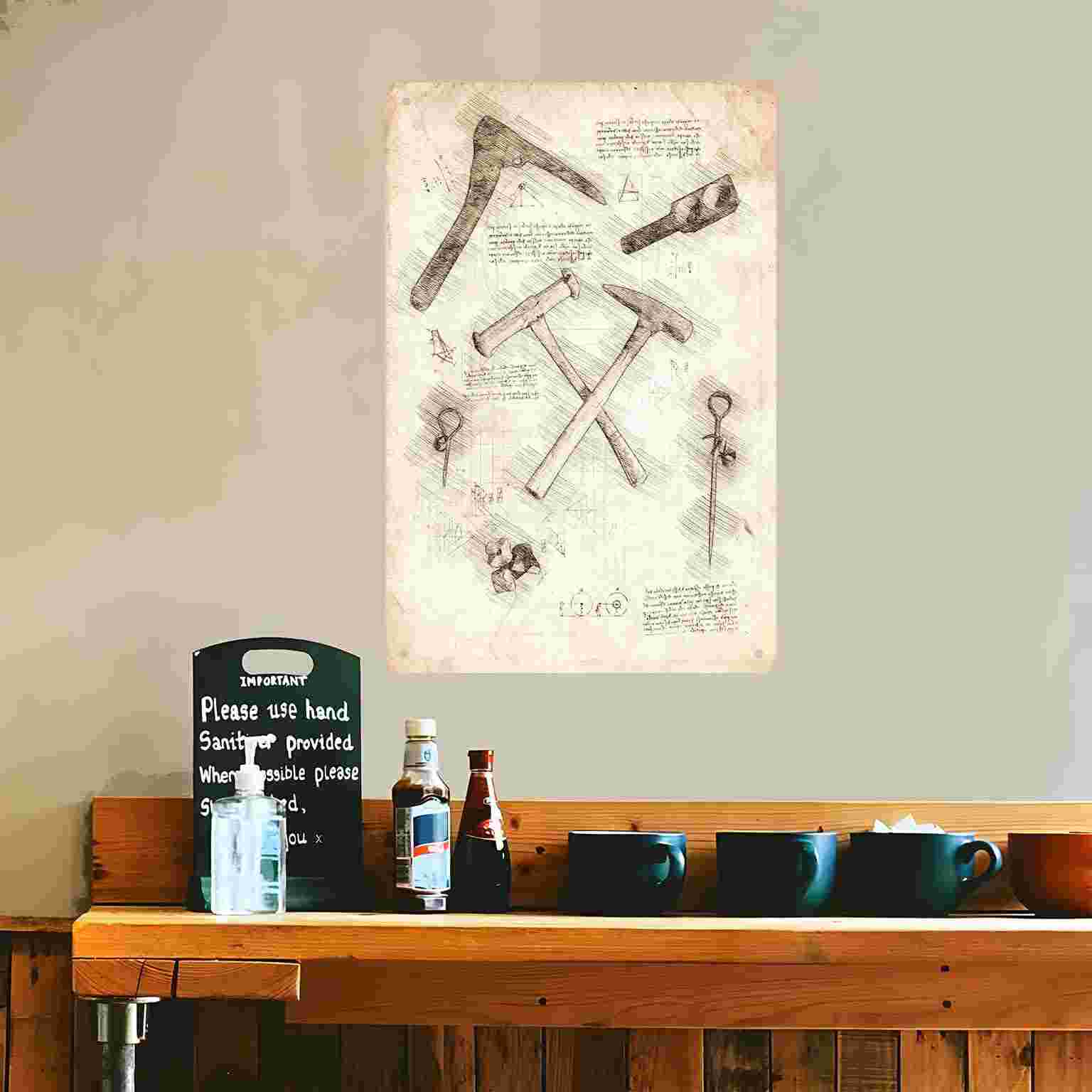 2D FLAT 1pc Vintage Hammer Too - Gardening Tools Sketch ulasan dan harga