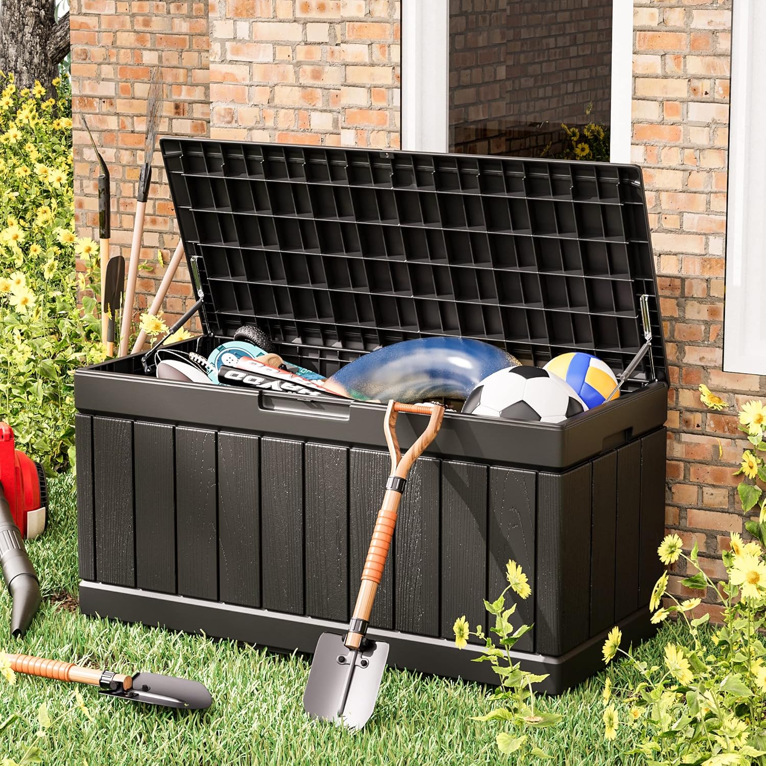 82 Gallon Resin Deck Box Outdo - Gardening Tools Images ulasan dan harga