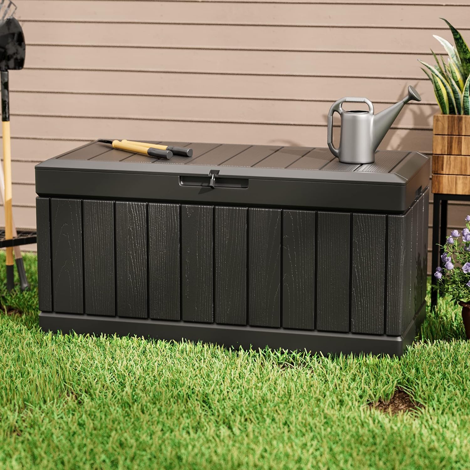 82 Gallon Resin Deck Box Outdo - Gardening Tools Images ulasan dan harga